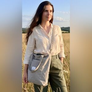 MAKUKKE Gray Corduroy Hobo Crossbody Shoulder Tote Adjustable Strap Medium Bag
